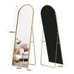 Arch Full Length Mirror Body Free Standing Floor Bedroom Hallway Leaning Makeup Vanity Dressing HD Glass Gold Metal Stand 50x2x160cm