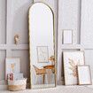 Arch Full Length Mirror Body Free Standing Floor Bedroom Hallway Leaning Makeup Vanity Dressing HD Glass Gold Metal Stand 50x2x160cm