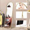 Arch Full Length Mirror Body Free Standing Floor Bedroom Hallway Leaning Makeup Vanity Dressing HD Glass Gold Metal Stand 50x2x160cm