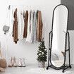 Full Length Mirror with Wheels Free Standing Hanging Floor Wall Mounted Arch Metal Bedroom Hallway Adjustable Angle Dressing Makeup Storage