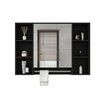 Bathroom Mirror Cabinet Storage Medicine Shelves Shaving Wall Cupboard Organiser Floating Vanity With Door Black