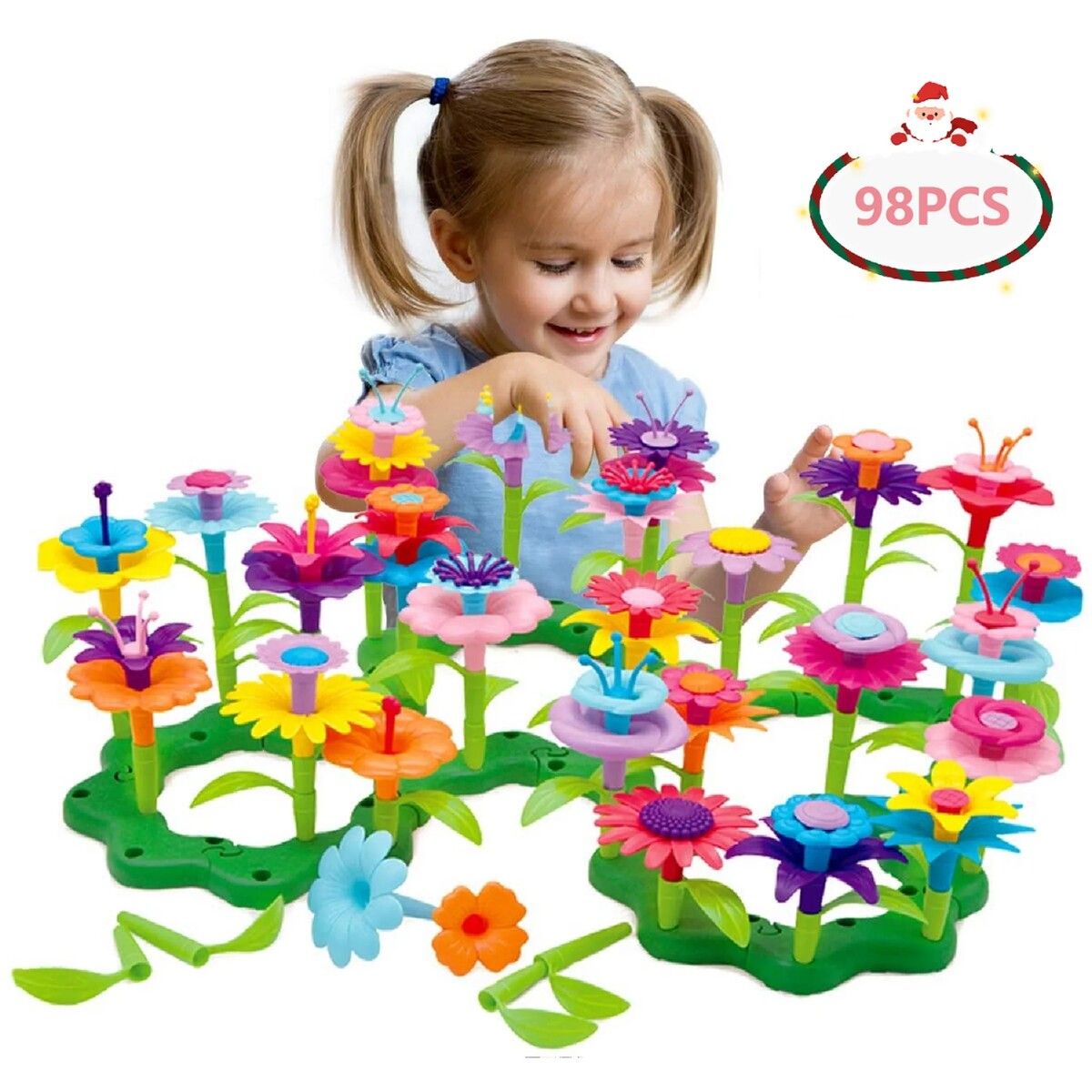 Flower Building Toys, 98 PCS Kids Garden Building Block, Creative ...