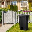 68L Rubbish Bin Kitchen Compost Dustbin Garbage Trash Waste Recycling Can Pedal Garden Home Office Large Plastic Black