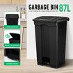 87L Rubbish Trash Bin Kitchen Dustbin Garbage Waste Recycling Compost Can Pedal Black Large Plastic for Garden Home Office