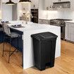 87L Rubbish Trash Bin Kitchen Dustbin Garbage Waste Recycling Compost Can Pedal Black Large Plastic for Garden Home Office