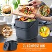 7L Rubbish Waste Bin Kitchen Trash Compost Dustbin Garbage Can Food Recycling Caddy Countertop Table Organic Separation