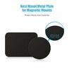 Mount Metal Plate with Adhesive for Magnetic Cradle-Less Mount - X4 Pack 2 Rectangle and 2 Round (Compatible with Magnetic mounts) (Black)