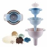 Kitchen Funnels for Filling Bottles,Funnels Set of 3,Oil Funnel (Blue)