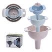 Kitchen Funnels for Filling Bottles,Funnels Set of 3,Oil Funnel (Blue)