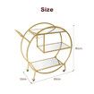 Bar Cart Wine Rack Drinks Bar Trolley Glass Holder Gold Cart Serving Glass Shelves Metal Frame Mobile Wheels Round