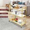 Bar Cart Wine Rack Drinks Trolley Glass Holder Gold Bottle Storage Liquor Shelf Serving With Wheels Party Kitchen