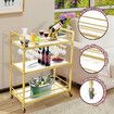 Bar Cart Wine Rack Drinks Trolley Glass Holder Gold Bottle Storage Liquor Shelf Serving With Wheels Party Kitchen