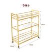 Bar Cart Wine Rack Drinks Trolley Glass Holder Gold Bottle Storage Liquor Shelf Serving With Wheels Party Kitchen