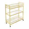 Bar Cart Wine Rack Drinks Trolley Glass Holder Gold Bottle Storage Liquor Shelf Serving With Wheels Party Kitchen