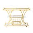 Bar Cart Wine Rack Drinks Bar Trolley Glass Holder Gold Cart Serving Glass Shelves Metal Frame Mobile Home