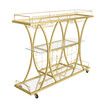 Bar Cart Wine Rack Drinks Bar Trolley Glass Holder Gold Cart Serving Glass Shelves Metal Frame Mobile Home