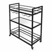 Bar Cart Wine Rack Drinks Trolley Glass Holder Bottle Storage Liquor Shelf Serving With Wheels Party Kitchen Black