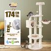 174cm Cat Tree Tower Scratching Post House Furniture Stand Scratcher Pole Cave Condo Play Climbing Castle Hammock Platform