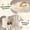 174cm Cat Tree Tower Scratching Post House Furniture Stand Scratcher Pole Cave Condo Play Climbing Castle Hammock Platform