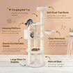 174cm Cat Tree Tower Scratching Post House Furniture Stand Scratcher Pole Cave Condo Play Climbing Castle Hammock Platform