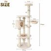 174cm Cat Tree Tower Scratching Post House Furniture Stand Scratcher Pole Cave Condo Play Climbing Castle Hammock Platform