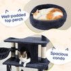 143cm Cat Tree Tower House Scratching Post Scratcher Furniture Stand Pole Cave Condo Climbing Play Castle Frame Gym Hammock