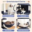 143cm Cat Tree Tower House Scratching Post Scratcher Furniture Stand Pole Cave Condo Climbing Play Castle Frame Gym Hammock