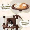 189cm Cat Tree Tower Stand House Scratching Post Scratcher Furniture Pole Cave Condo Climbing Play Gym Frame Castle Hammock