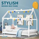 Bed Frame Wooden Single Size Timber House Wood Mattress Base Platform Kids Bedroom Furniture