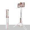 Selfie Stick Bluetooth Lightweight Extendable Aluminium Selfie Stick Tripod with Wireless Remote Control Compatible with Most Smartphones, White