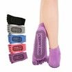 Portable Yoga Glove Sock Set Sweat-absorbing Non Slip Sports Five-toed Socks High Quality Half Finger Gloves Color Purple