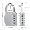 Combination Lock,4 Digit Combination Padlock Outdoor,School Lock,Gym Lock (Silver)