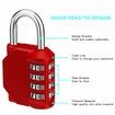 Combination Lock,4 Digit Combination Padlock Outdoor,School Lock,Gym Lock (Red)
