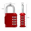 Combination Lock,4 Digit Combination Padlock Outdoor,School Lock,Gym Lock (Red)