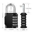 Combination Lock,4 Digit Combination Padlock Outdoor,School Lock,Gym Lock (Black)