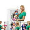 Sock Laundry Tool and Storage Hanger for Washing Drying and Storing Paired Socks, Clips and Locks 1 Pack