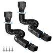 Black 2-Pack Rain Gutter Downspout Extensions Flexible,Drain Downspout Extender,Down Spout Drain Extender,Gutter Connector Rainwater Drainage,Extendable from 21 to 60 Inches