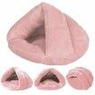 Pet Tent Cave Bed for Small Medium Puppies Kitty Dogs Cats Pets Sleeping Bag Thick Fleece Warm Soft Dog Bed(Light Pink-L)