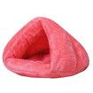 Pet Tent Cave Bed for Small Medium Puppies Kitty Dogs Cats Pets Sleeping Bag Thick Fleece Warm Soft Dog Bed(Pink-L)