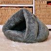 Pet Tent Cave Bed for Small Medium Puppies Kitty Dogs Cats Pets Sleeping Bag Thick Fleece Warm Soft Dog Bed(Grey-L)