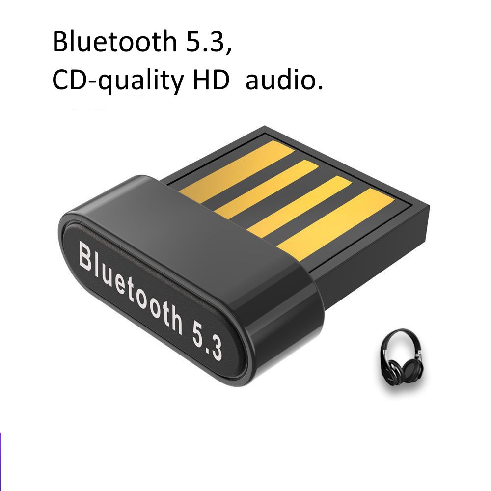 Bluetooth USB 5.3 Adapter for PC, Wireless Bluetooth Dongle, Plug and Play for Windows 11/10/8.1 Headphone Mouse Keyboard Printer Speaker Xbox PS5