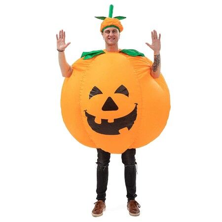 Halloween Pumpkin Costumes for Adults Inflatable Pumpkin Costume for Adults Funny Pumpkin Suit Fancy Dress for Halloween Party Christmas Masquerade Suit For 160-190CM