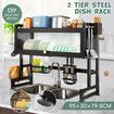 Dish Drying Rack Holder Drain Caddy Kitchen Drainer Cutlery Utensil Storage Over Sink Organiser Enclosed With Door 95cm