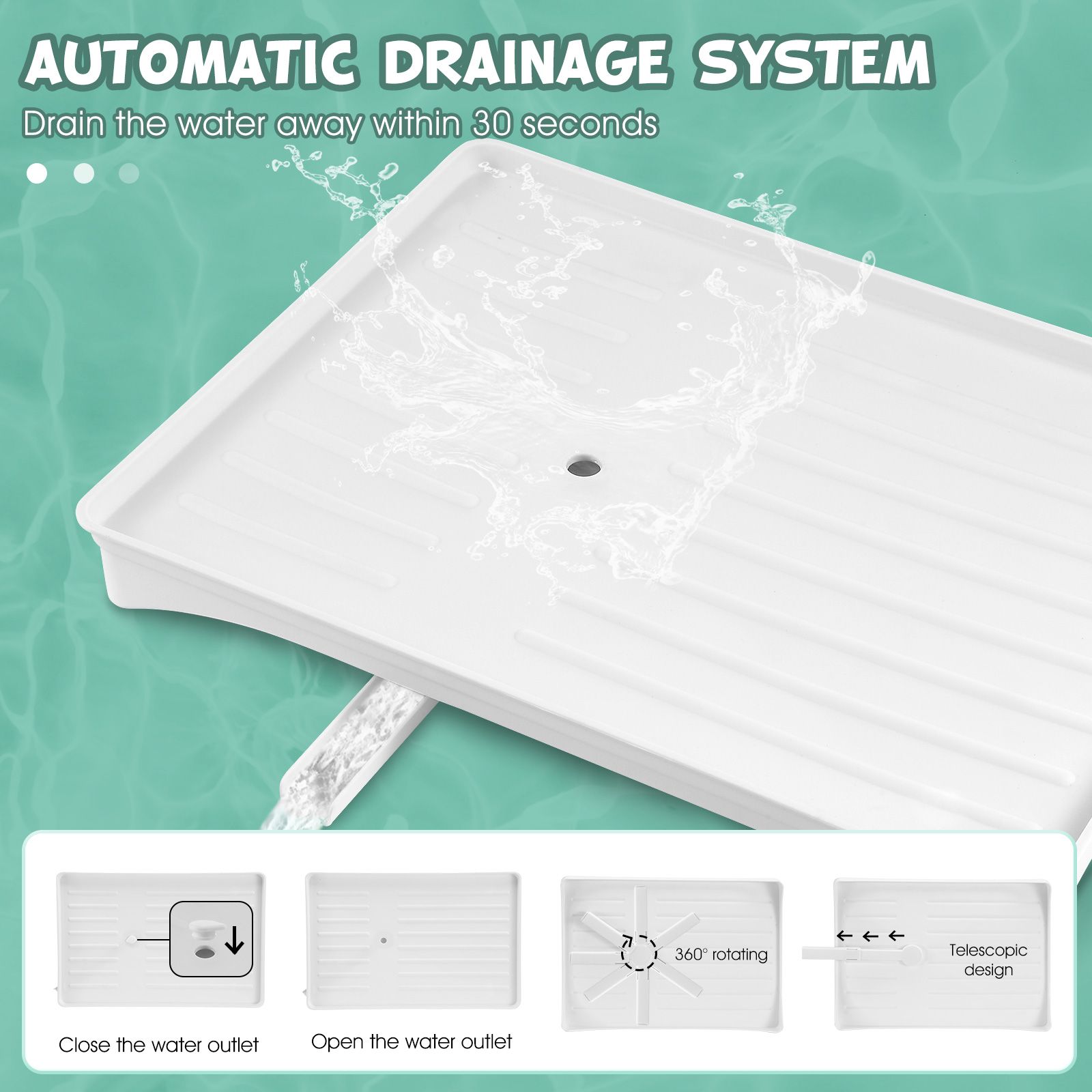 Dish Drying Rack 2 Tier Plate Over Sink Drainer Cutlery Utensil Holder Kitchen Organiser Storage Shelf Auto Drainage