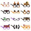 12pcs Halloween Photo Glasses Happy Halloween Decorations Photo Props for kids Paper Horror Glasses Pumpkin Bat