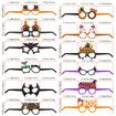 12pcs Halloween Photo Glasses Happy Halloween Decorations Photo Props for kids Paper Horror Glasses Pumpkin Bat