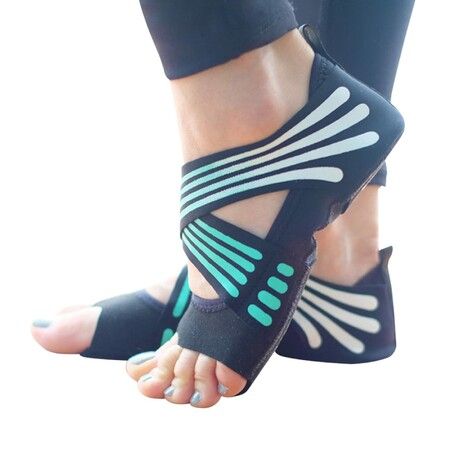 Yoga Socks Women Toeless Anti-skid Socks for Pilates Barre Ballet Bikram Workout Size L-Green