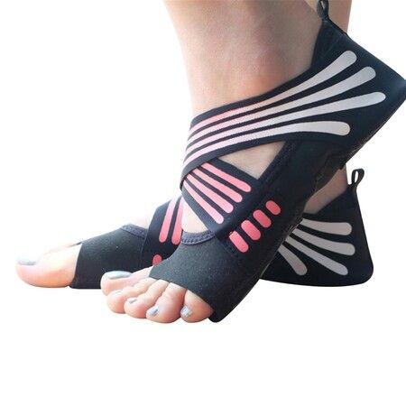 Yoga Socks Women Toeless Anti-skid Socks for Pilates Barre Ballet Bikram Workout Size M-Pink