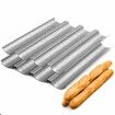 2 Pack Nonstick Perforated Baguette Pan 15&quot; x 13&quot; for French Bread Baking 4 Wave Loaves Loaf Bake Mold Oven Toaster Pan (Silver)