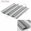 2 Pack Nonstick Perforated Baguette Pan 15" x 13" for French Bread Baking 4 Wave Loaves Loaf Bake Mold Oven Toaster Pan (Silver)